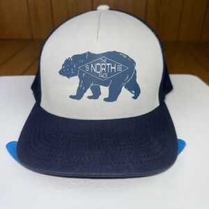 The North Face Bear Graphic Trucker Hat Unisex One Size Navy White Mesh Snapback